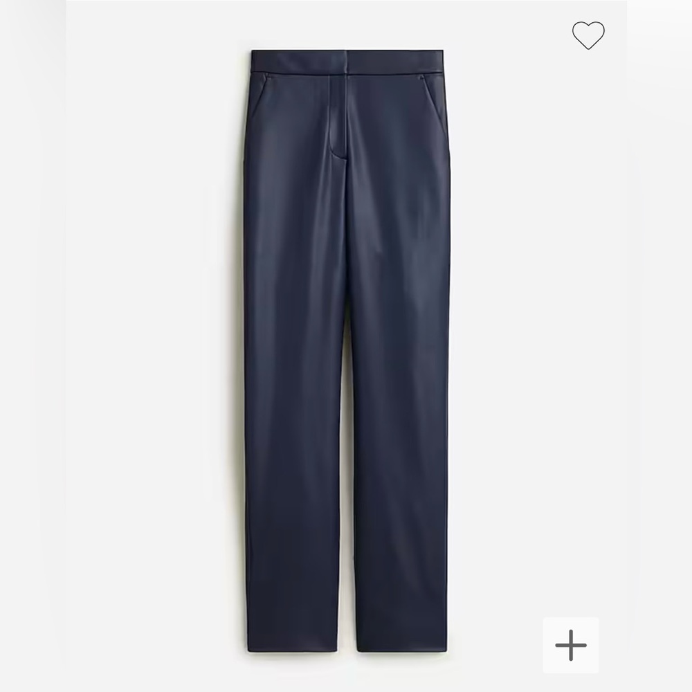 J. Crew Kate Faux Leather Pant Sz 8 NWT Black